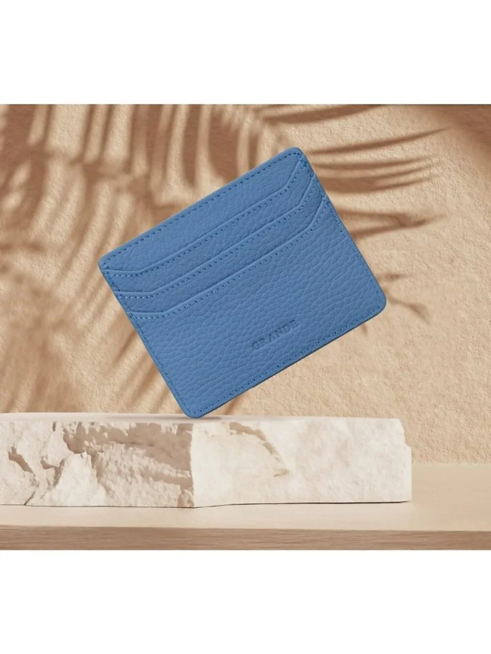 Genuine Leather Slim Card Holder Wallet for Women & Men - Minimalist Snap Design